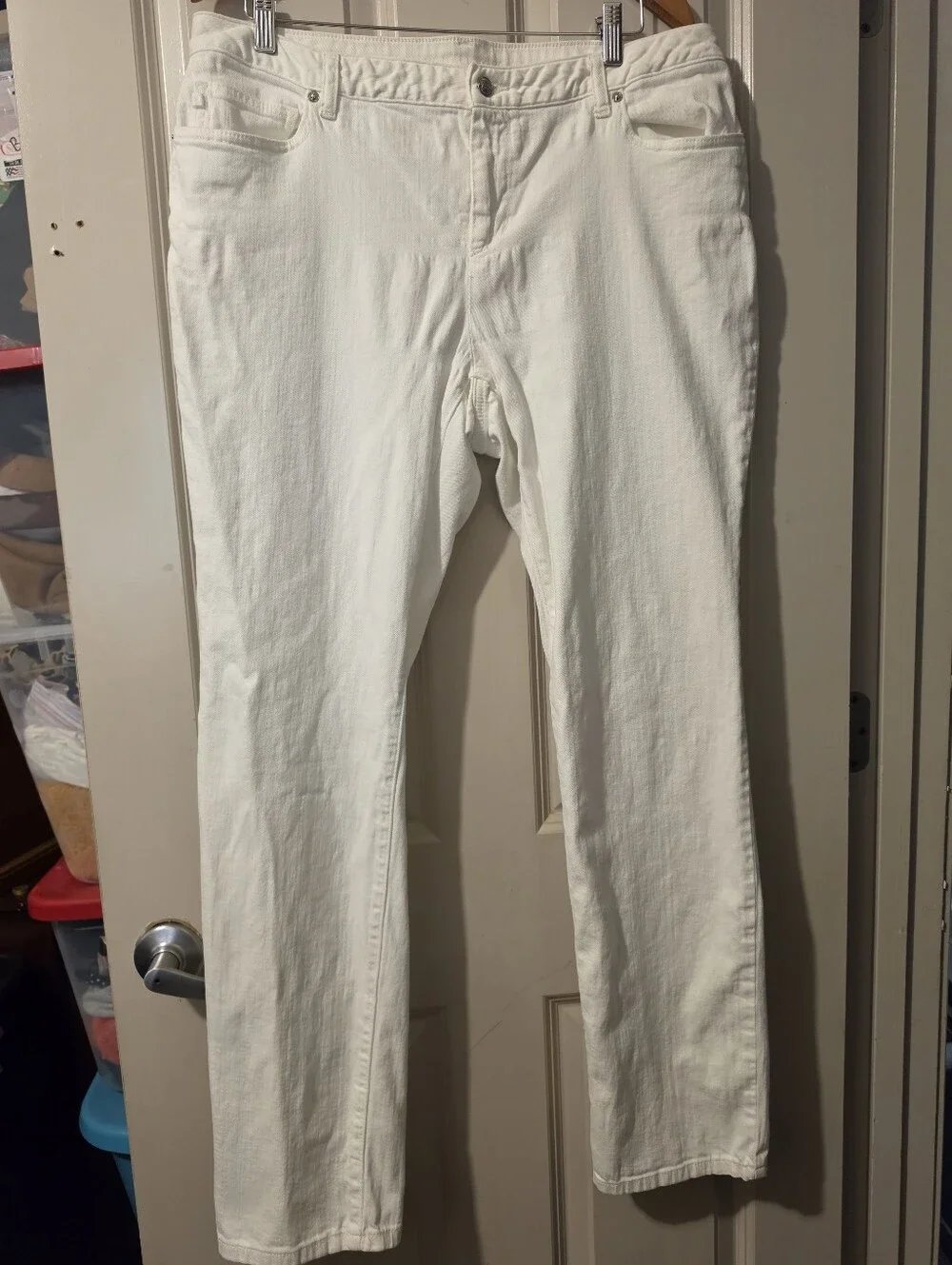 Michael Kors White Straight-Leg Jeans 16W